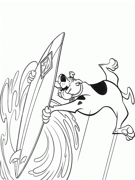 Scooby on the board coloring page